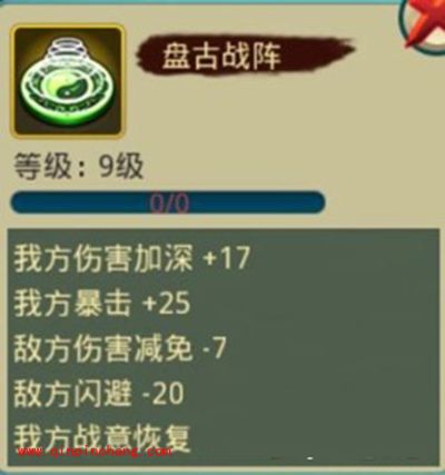 莽荒纪手游盘古战阵属性详解