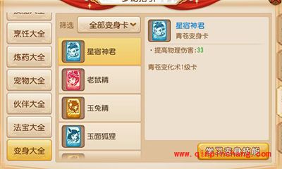 梦幻西游手游各职业高级变身卡选择攻略