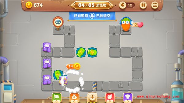 保卫萝卜3金萝卜攻略:工厂地图01关怎么过