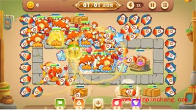 保卫萝卜3集市45关卡怎么通关?集市45关卡金萝卜攻略