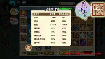 花千骨手游角色属性都有什么内容?