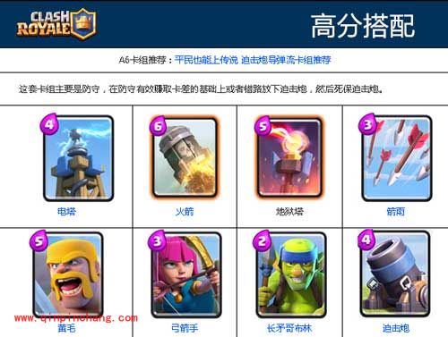 皇室战争手游各阶段竞技场卡组推荐