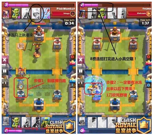 皇室战争手游克制野猪冰冻攻略