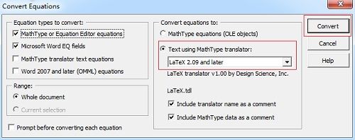 mathtype转换成latex_mathtype公式转换成latex公式代码方法