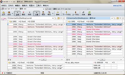 Beyond Compare对比CSV文件方法