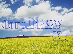 cdr文字怎么填充背景图案?cdr文字填充天空背景图案方法