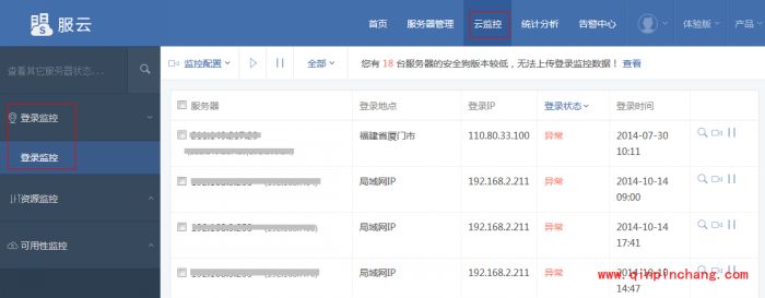 安全狗服云登录监控怎么设置?安全狗服云登录监控设置方法