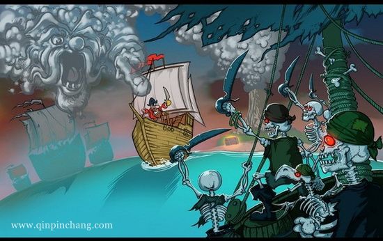 两只木腿的伍迪僵尸海盗的进攻下载