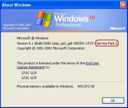 Windows XP Service Pack 2 Support Tools