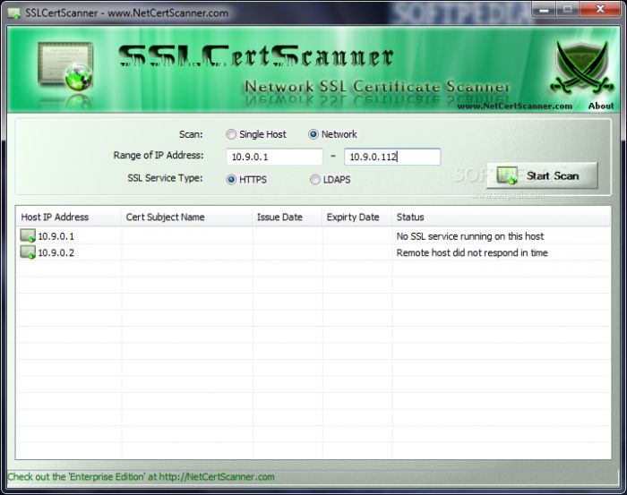 SSLCertScanner 1.0 www.qinpinchang.com