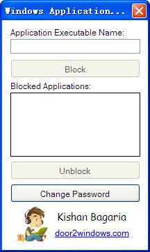 Windows Application Blocker 1.0 www.qinpinchang.com