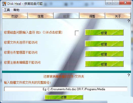 磁盘错误修复工具DiskHeal 官方版 www.qinpinchang.com