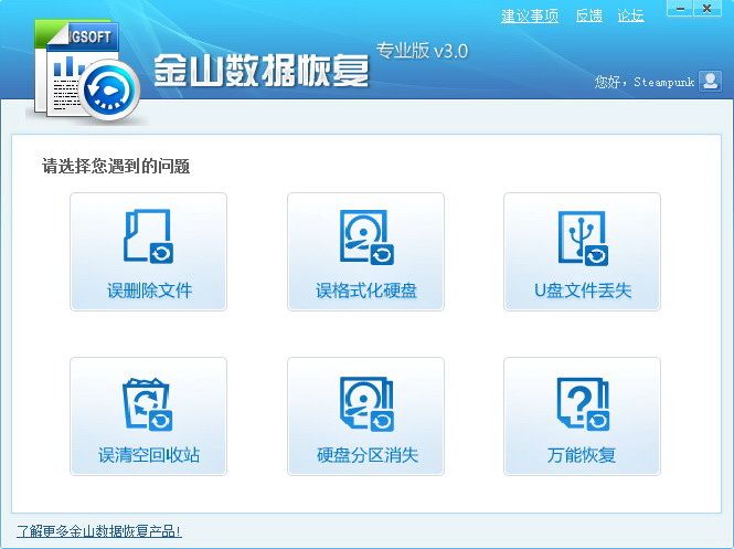 金山数据恢复 3.0独立版 www.qinpinchang.com