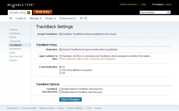 TrackBack 1.1 Build 506