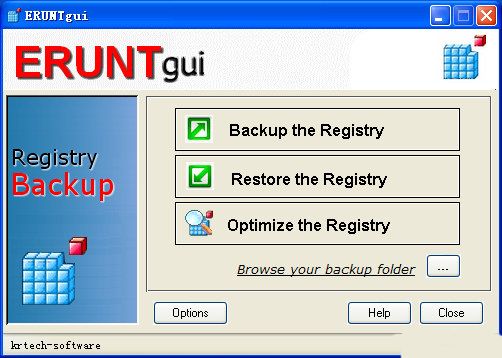 ERUNTgui注册表备份和恢复工具 1.4.1 www.qinpinchang.com