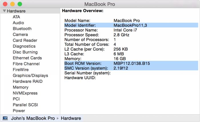 Apple MacBook Pro EFI Firmware Update 2.3