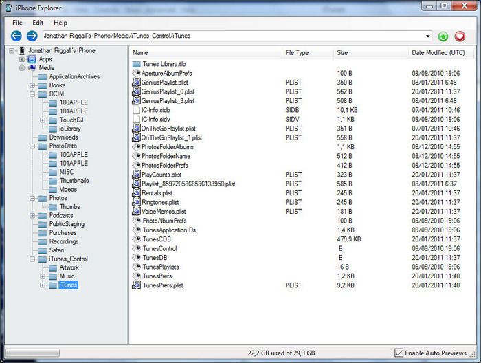 iPhone Explorer 1.06 Beta