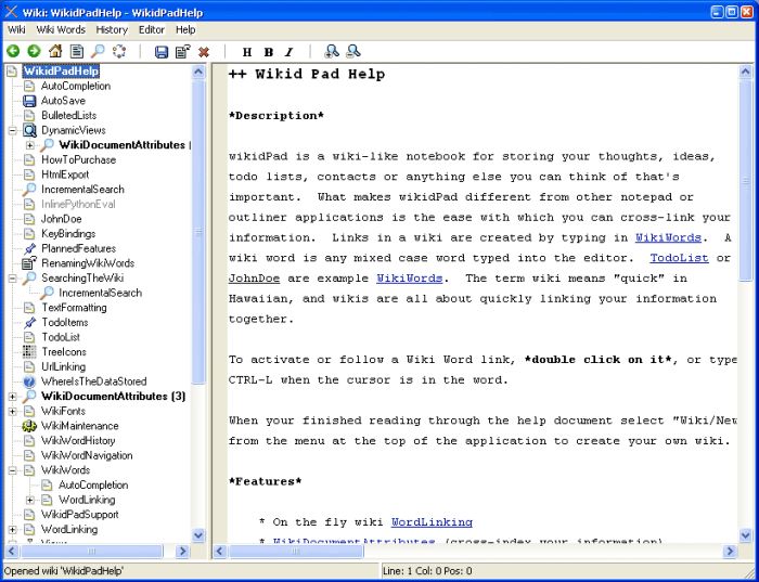 wikidPad 2.0 Beta 09_1
