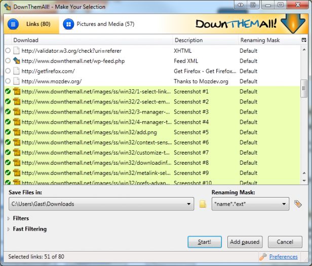 DownThemAll! 2.0.5