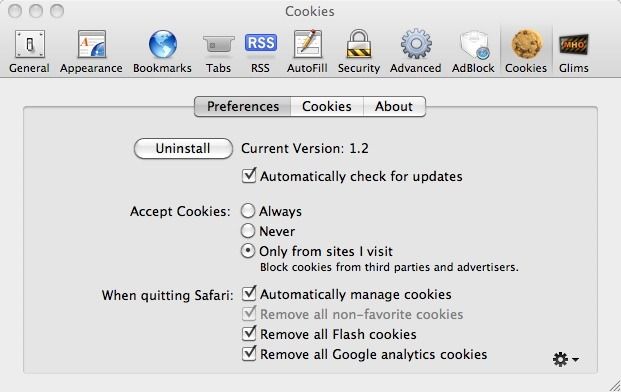 Safari Cookies For Mac 1.9.9