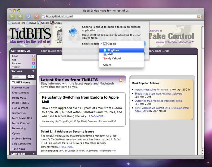 Mozilla Camino 2.1