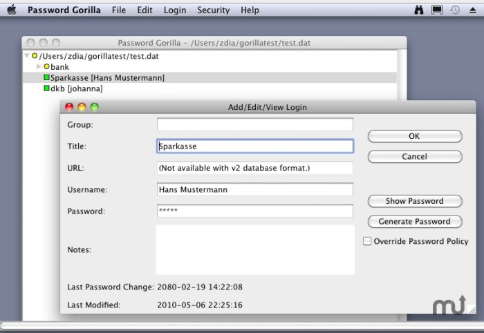 Password Gorilla For Mac 1.4.3