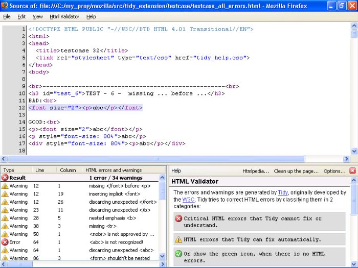 HTMLValidator 1.2.2