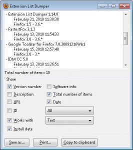 Extension List Dumper 1.15.1