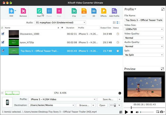 Xilisoft Video Converter for Mac 6.5.2.0310