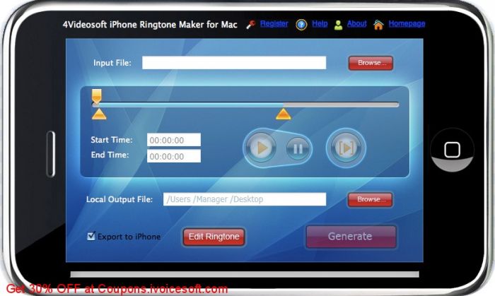 4Videosoft iPhone Ringtone Maker for Mac 6.0.10