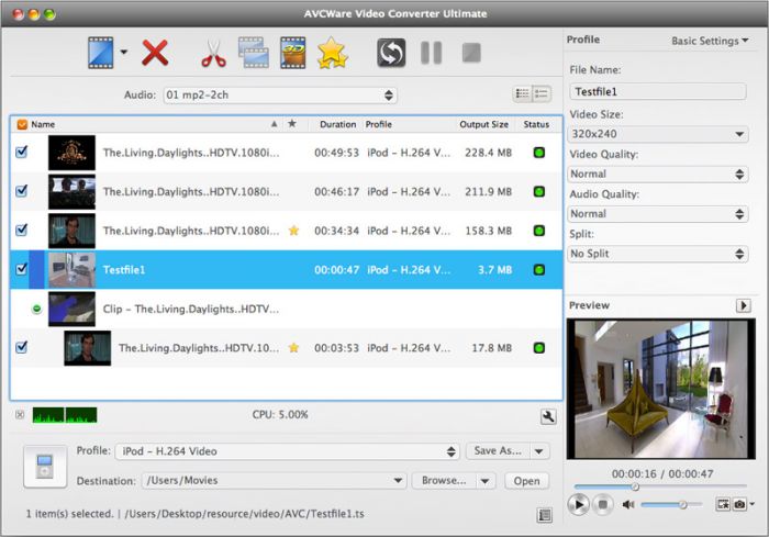 AVCWare Video Converter Platinum For Mac 7.0