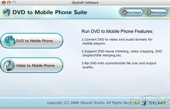 iSkysoft DVD to Mobile Phone Suite for Mac 1.6.37.10