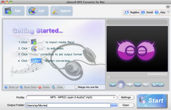 uSeesoft MP3 Converter for Mac 1.5.1.7