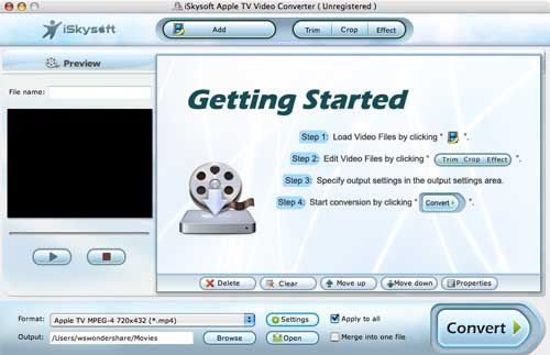 iSkysoft Apple TV Video Converter for Mac 2.1.0.74