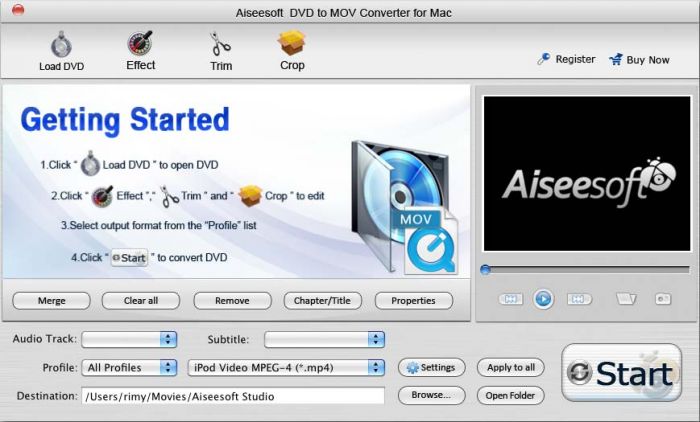 Aiseesoft DVD to MOV Converter for Mac 5.0.18