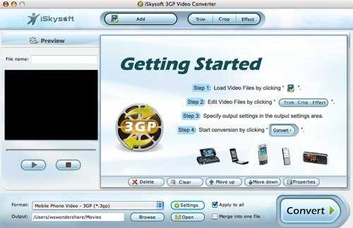 iSkysoft 3GP Video Converter for Mac 2.1.0.71