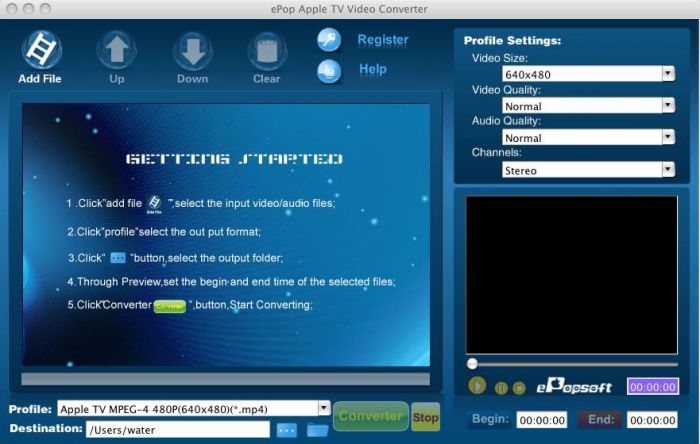 ePopsoft DVD to Apple TV Converter for Mac 2.04