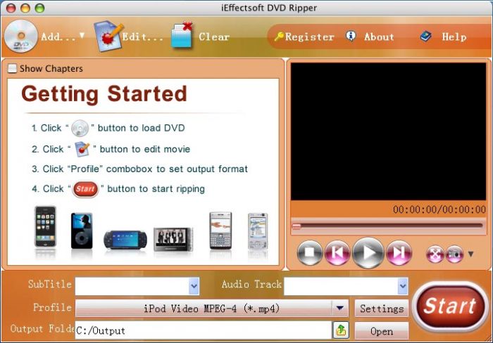 iEffectsoft DVD to iPod Ripper for Mac 2.0.3.10