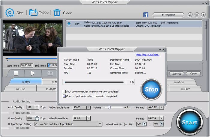WinX DVD to FLV Converter 2.0