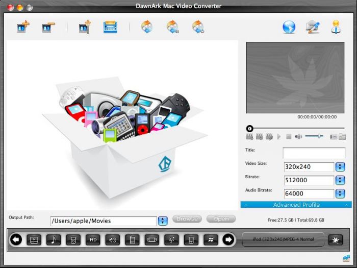 DawnArk Mac Video Converter 1.0.23.0430