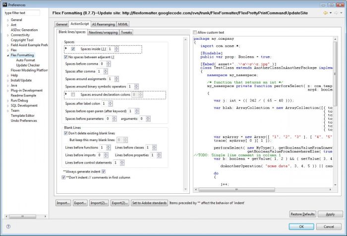 Flex Formatter 0.8.9
