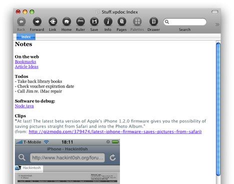 VoodooPad Lite For Mac 4.3.6 Build 355
