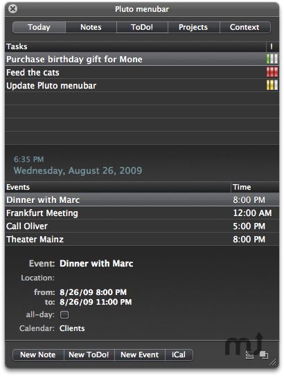 Pluto menubar 5.1