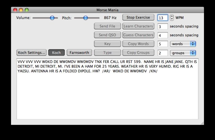 Morse Mania OSX 4.0.0 Beta 1
