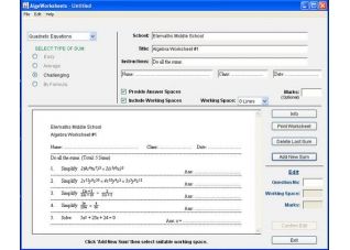 AlgeWorksheets 4.3.1