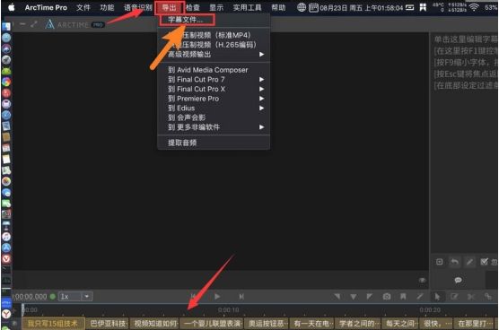 arctime怎么将字幕修改为srt格式-将字幕修改为srt格式的方法 www.qinpinchang.com