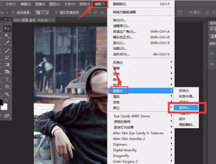 ps怎么制作晶格化图片-ps制作晶格化图片的具体方法 www.qinpinchang.com