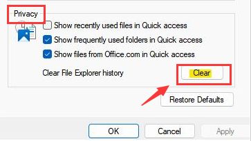 Windows11怎么清除资源管理器文件记录-清除资源管理器文件记录方法 www.qinpinchang.com