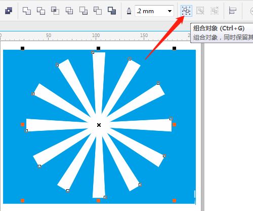 CorelDRAW怎么绘制放射性图形-绘制放射性图形教程 www.qinpinchang.com