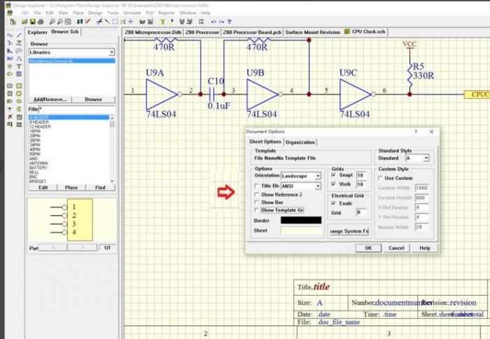 Protel99se怎么设置原理图模板-Protel99se设置原理图模板方法 www.qinpinchang.com